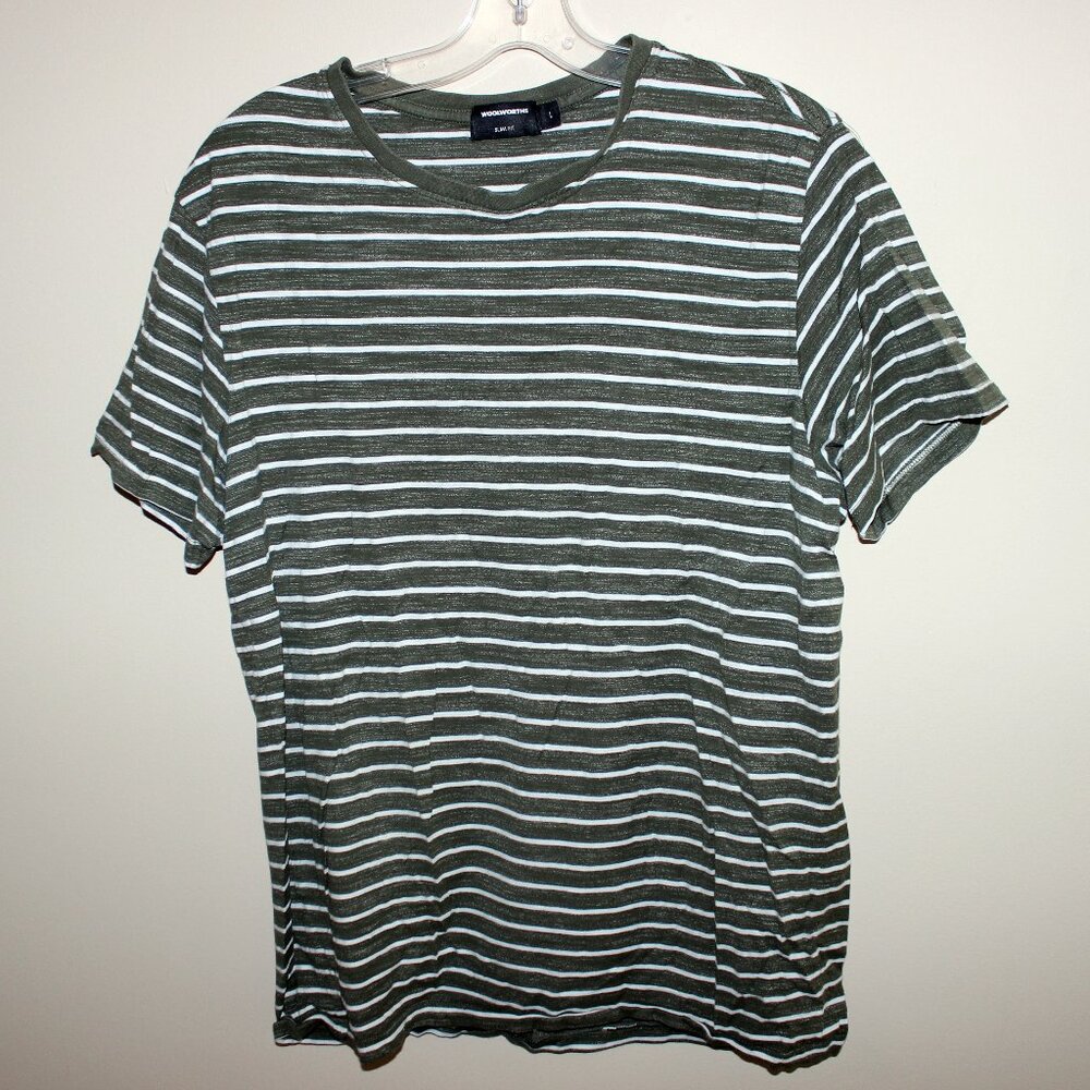 ❤️FREE WITH ANY BUY❤️cute comfy Woolworths t-shirt top olive green white stripes